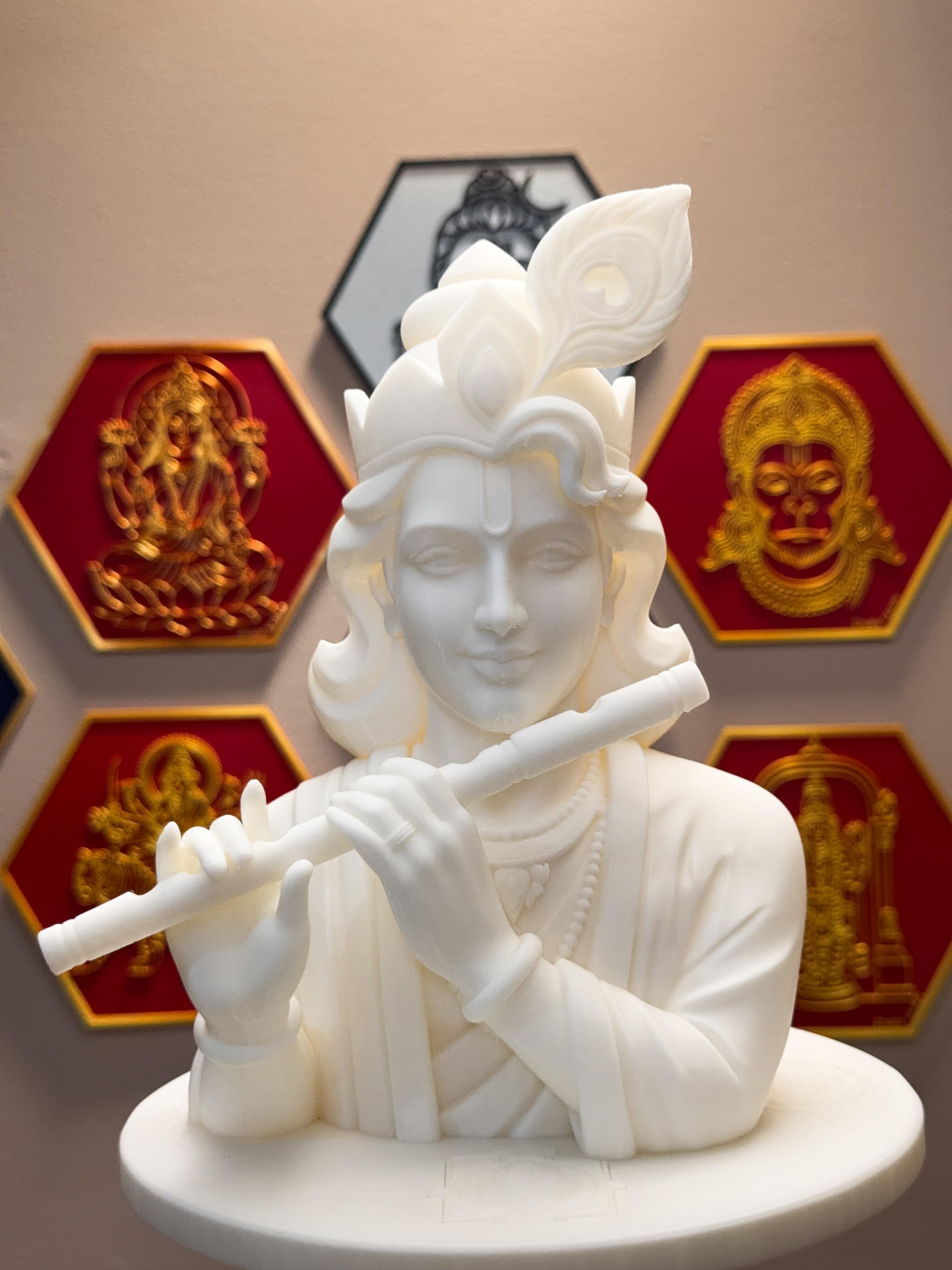 Krsna - 6 inch Lord Krishna bust statue