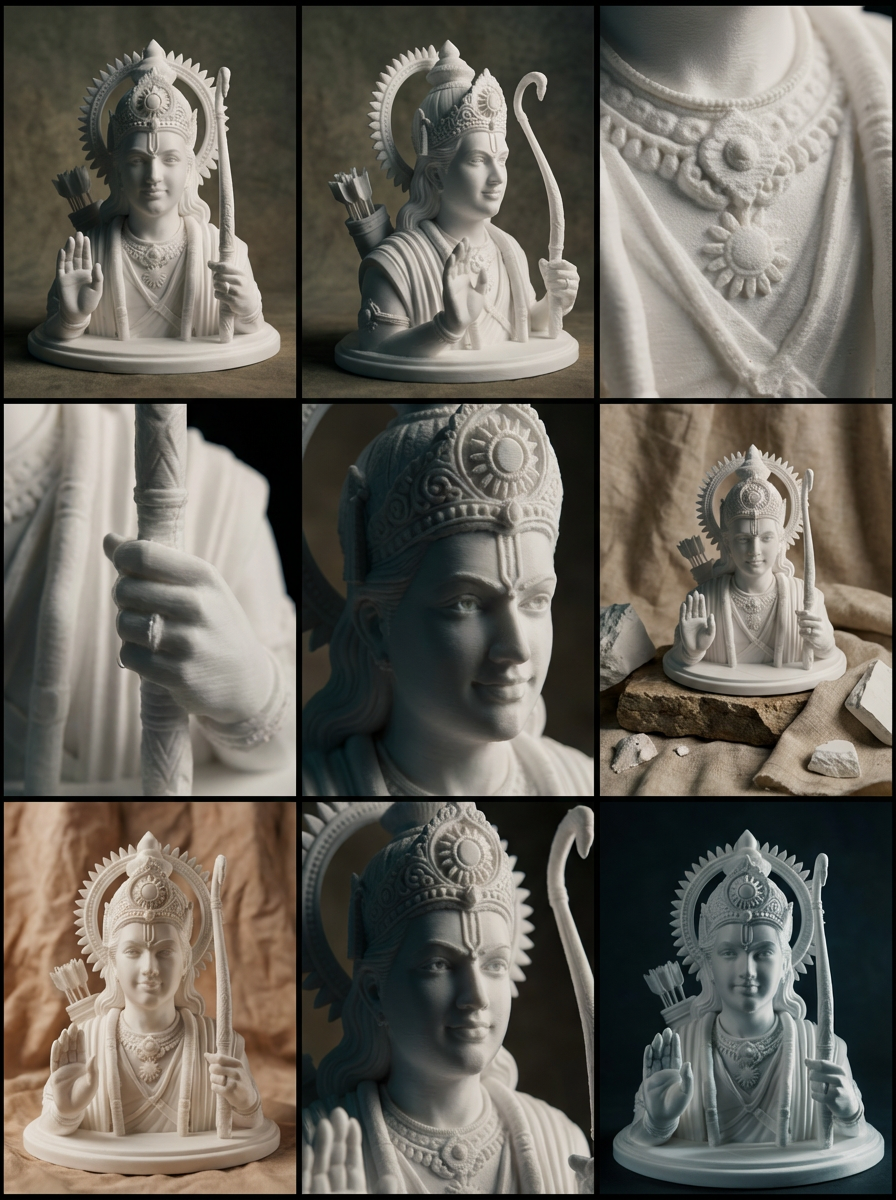 Shri Rama - 6 inch Lord Rama bust statue